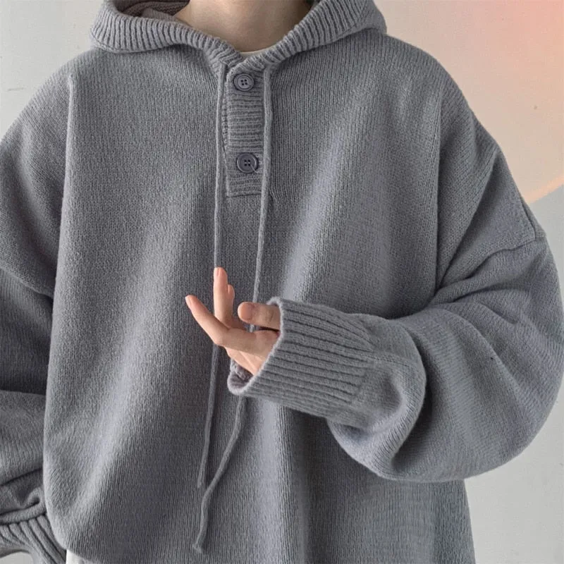 [Korean Style] 2 Colors Oversized Wool Hooded Sweaters