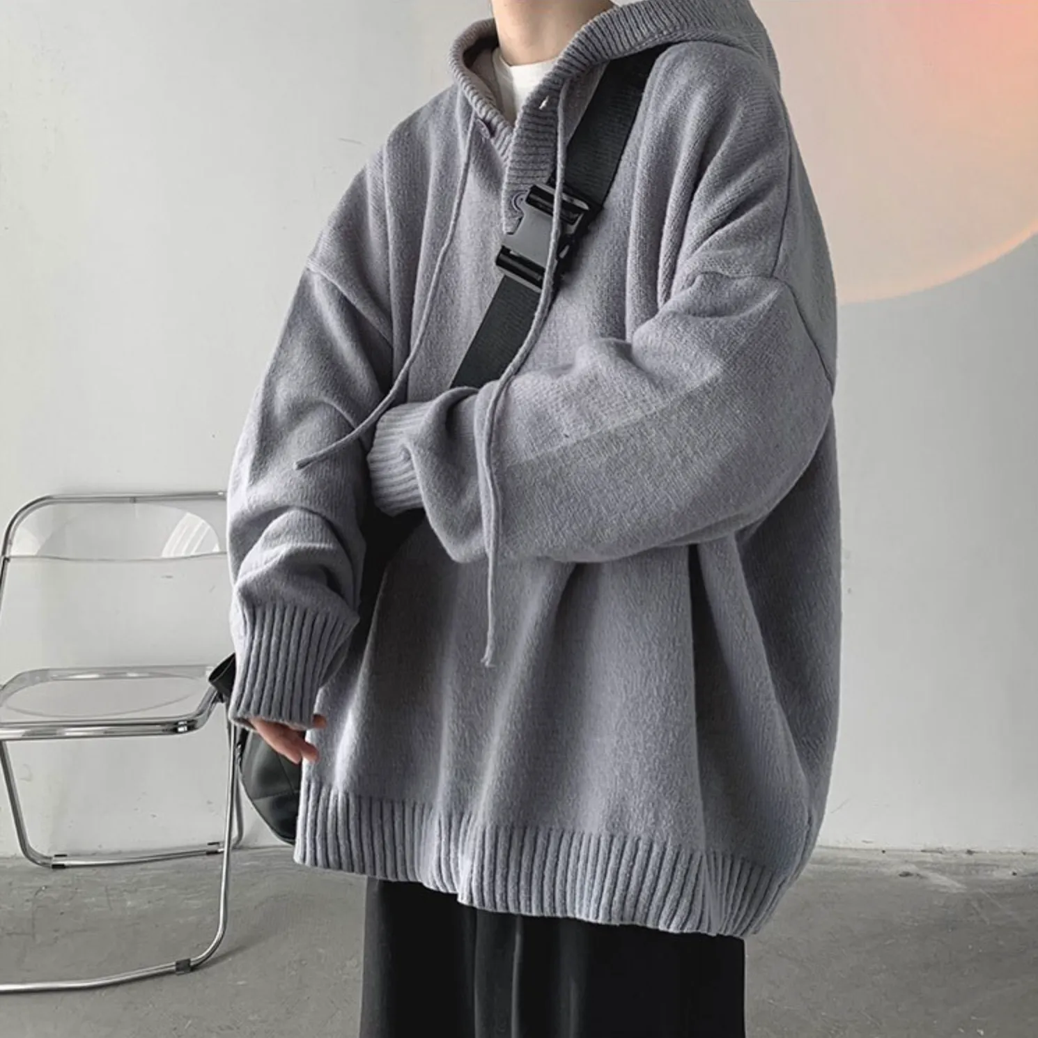 [Korean Style] 2 Colors Oversized Wool Hooded Sweaters