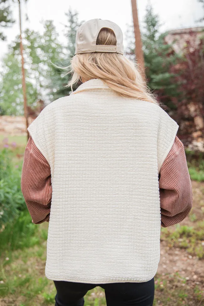 Make The Call Cream Quilted Vest SALE