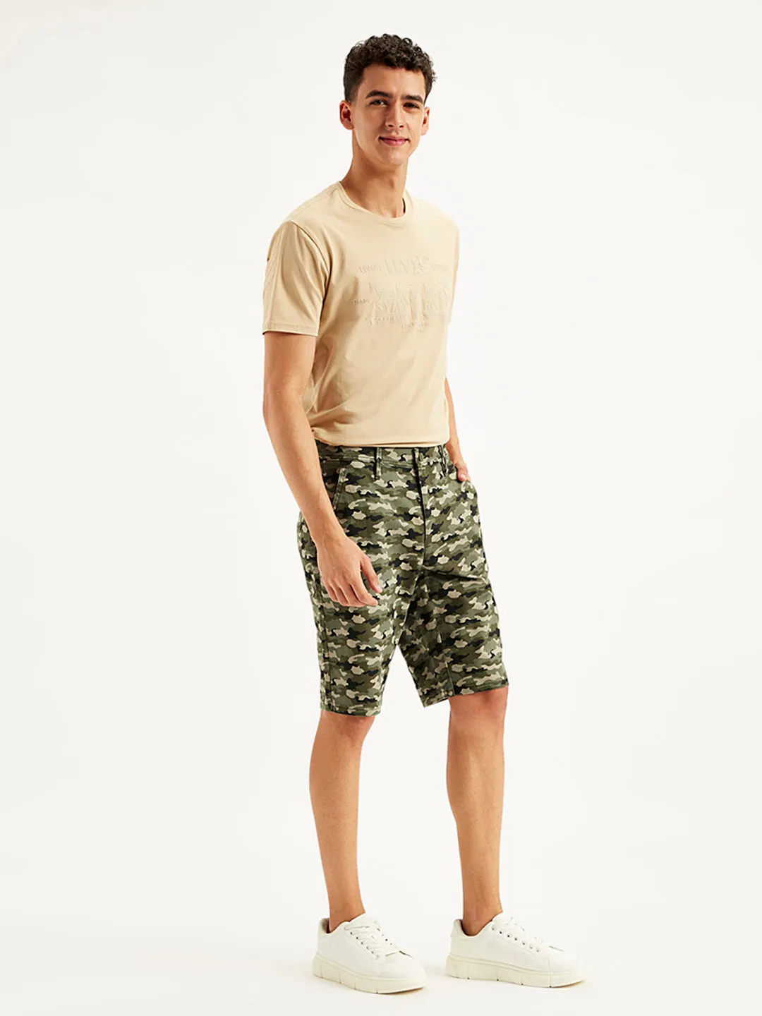 Men's Olive Tapered Chino Shorts