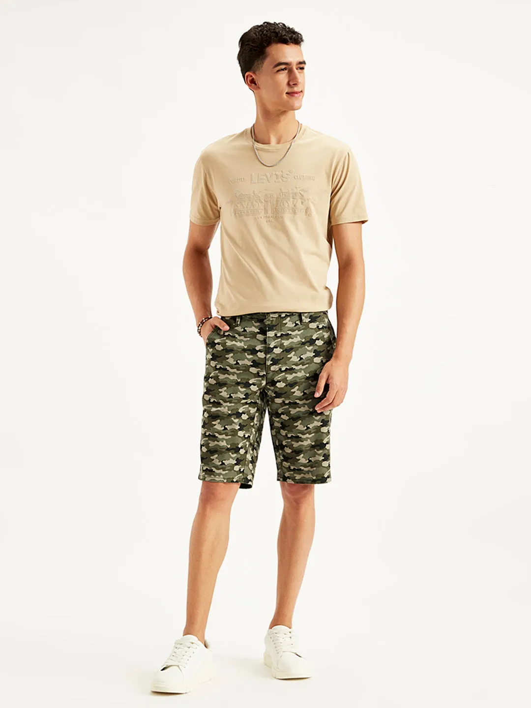 Men's Olive Tapered Chino Shorts