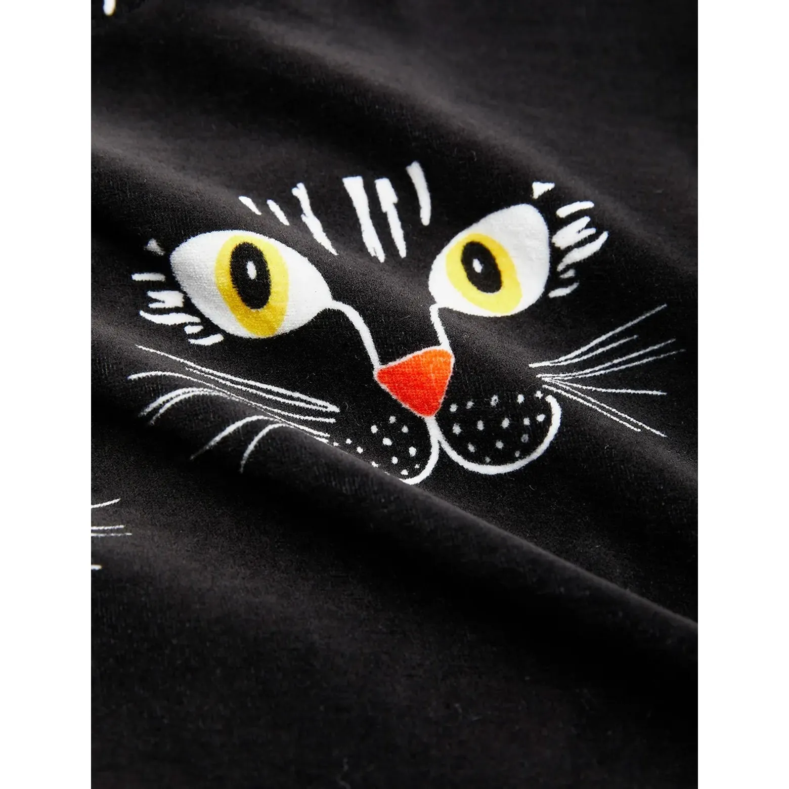 MINI RODINI - Cat Face Velour Trousers