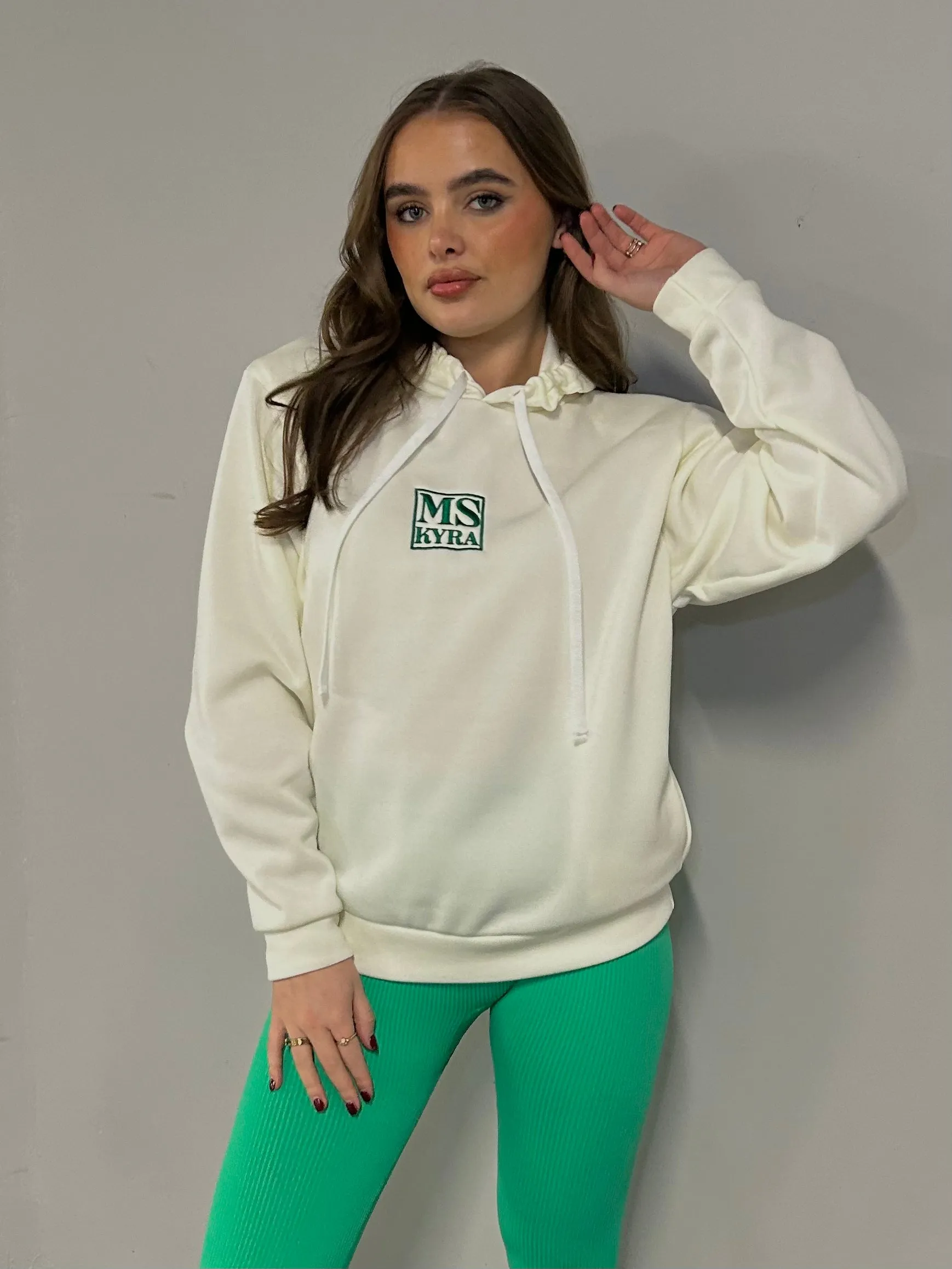 Miskyra Embroidered Hoodie - Cream