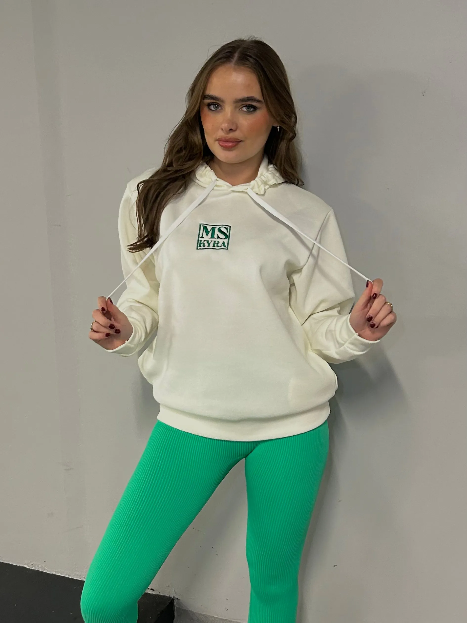 Miskyra Embroidered Hoodie - Cream