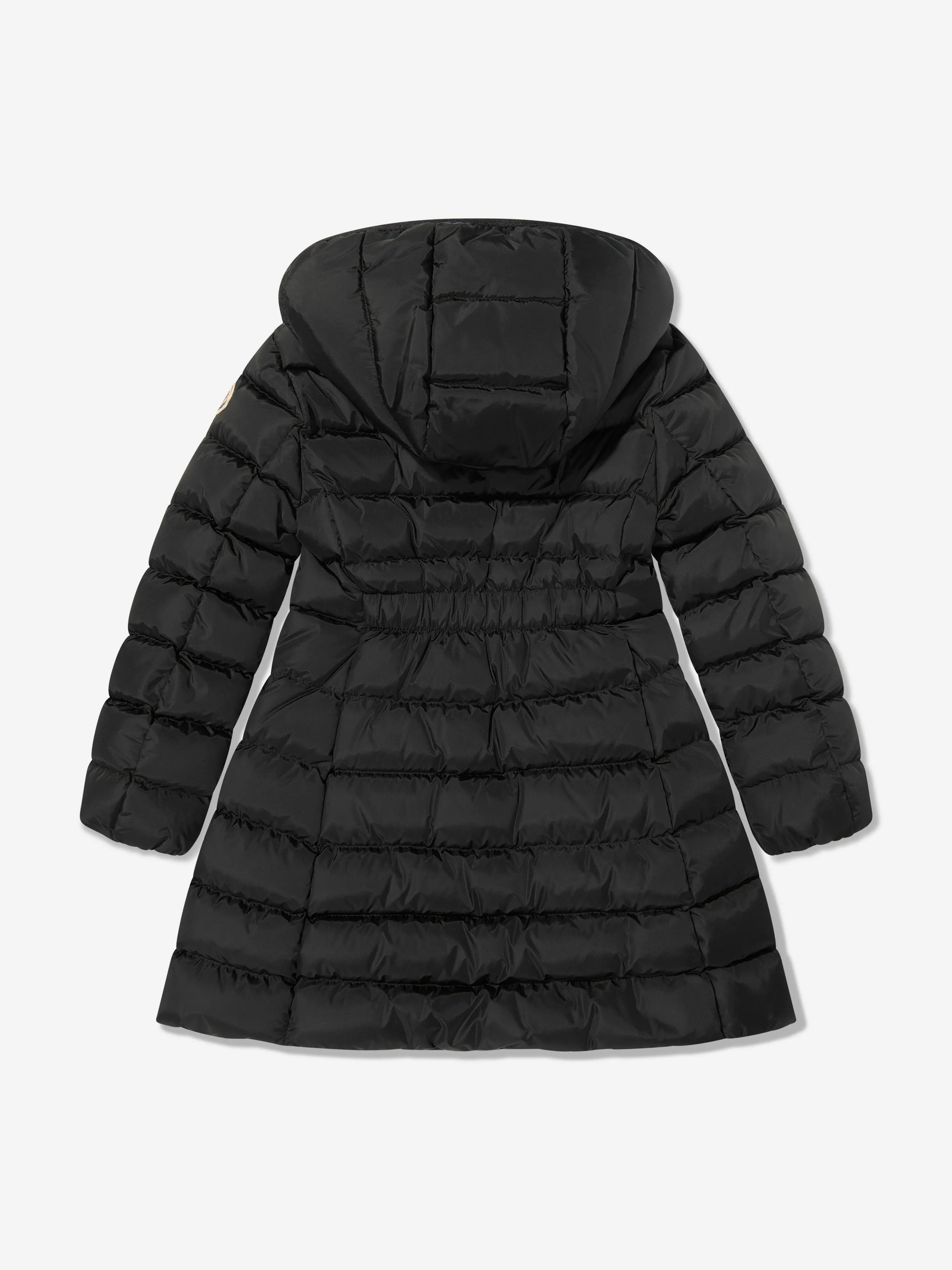 Moncler Enfant Girls Down Padded Charpal Long Coat in Black