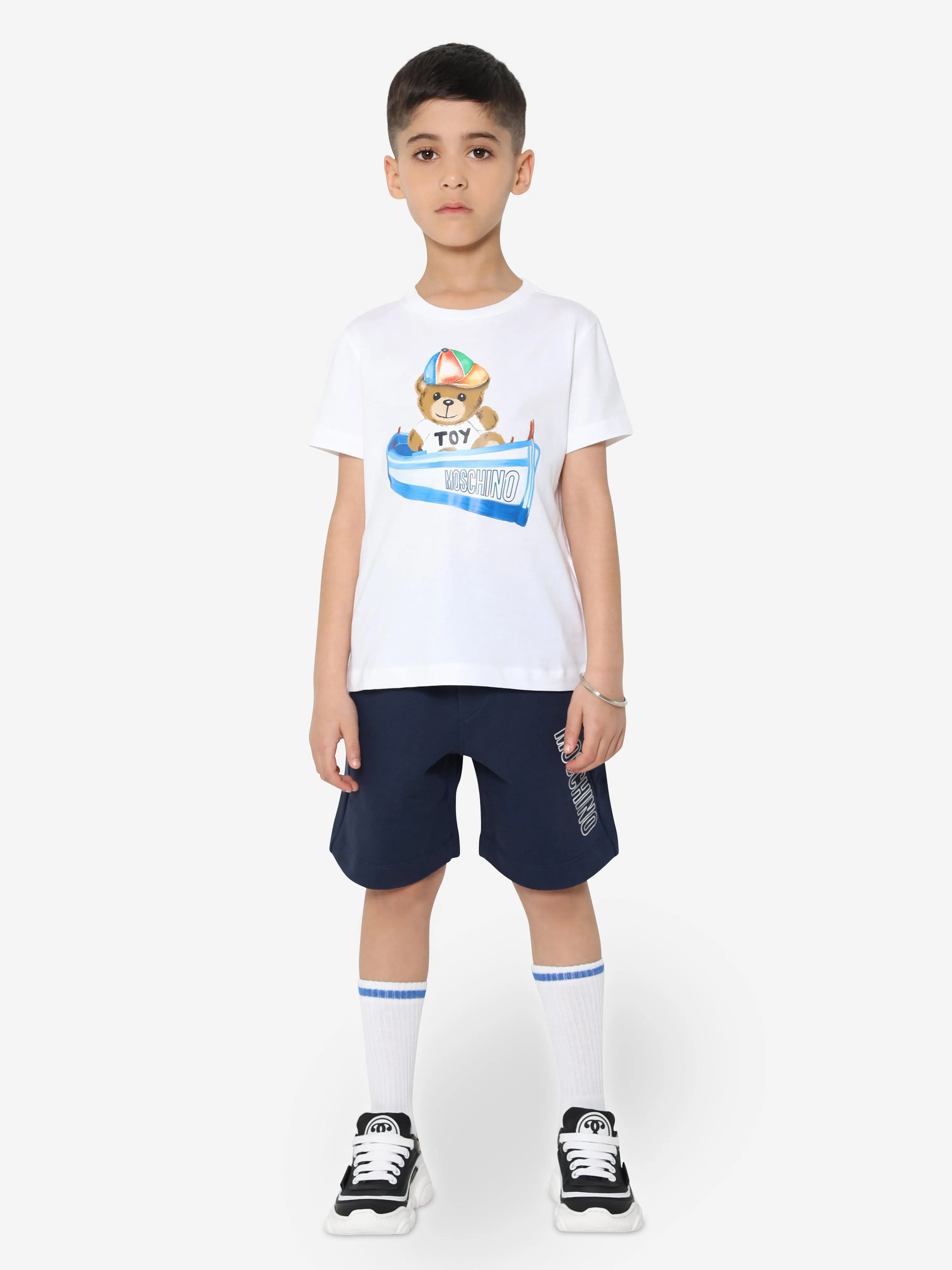 Moschino Boys T-Shirt And Shorts Set in White