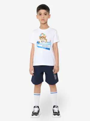 Moschino Boys T-Shirt And Shorts Set in White