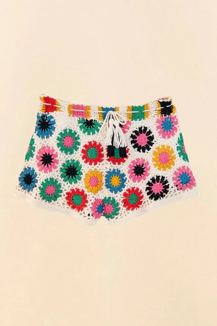 Multi Circles Crochet Shorts