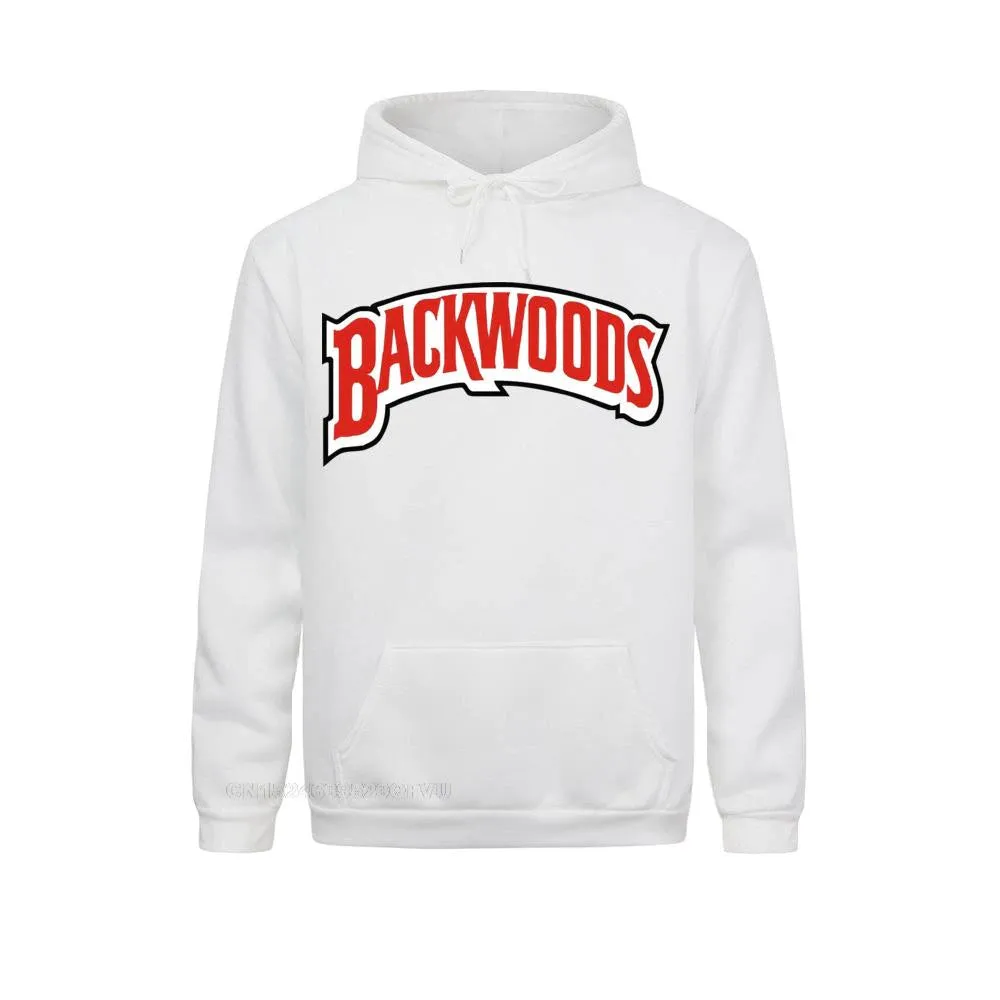 "Backwoods Logo Hoodie: Classic Men's Pullover for a Funny, Oversized, and Kawaii Style"