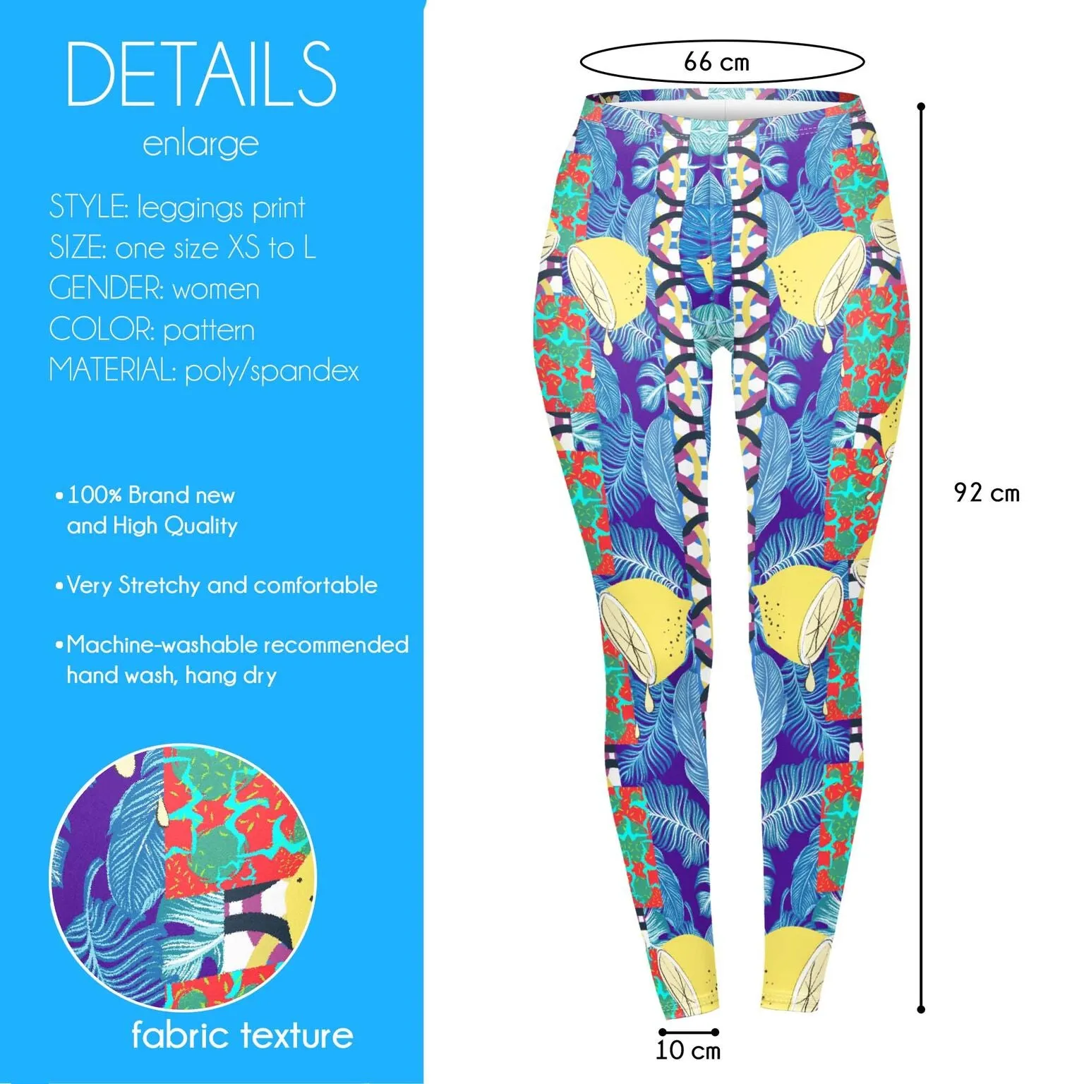 Regular Leggings (8-12 UK Size) - Lemon Fiesta