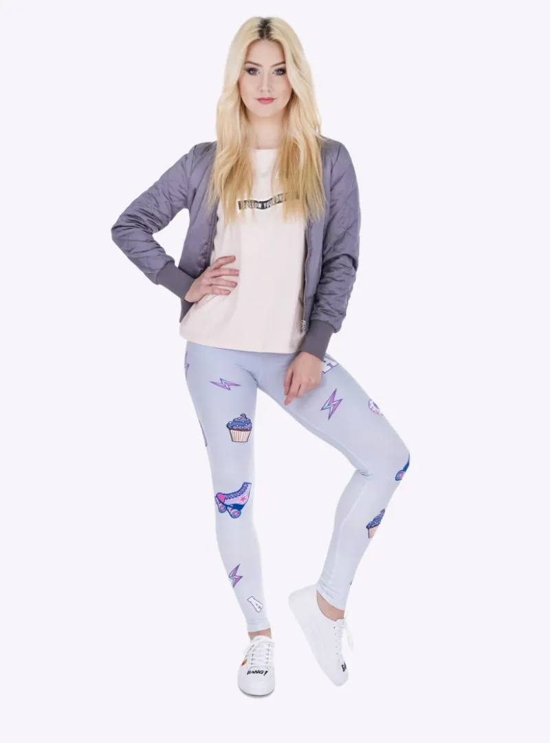 Regular Leggings (8-12 UK Size) - PINK AND PURPLE PATCHES