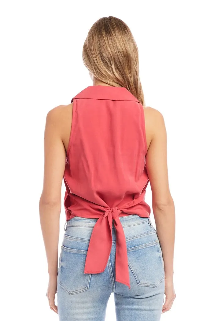 Sleeveless Wrap Top