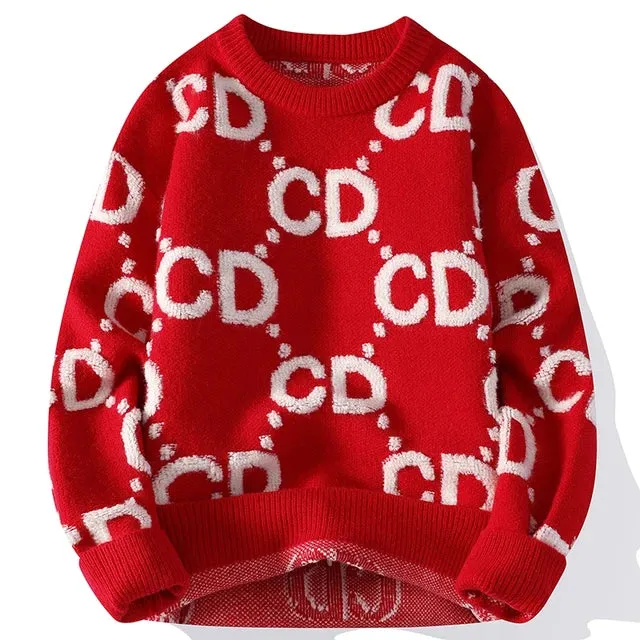 Solid Christmas Fashion Geometric Sweater