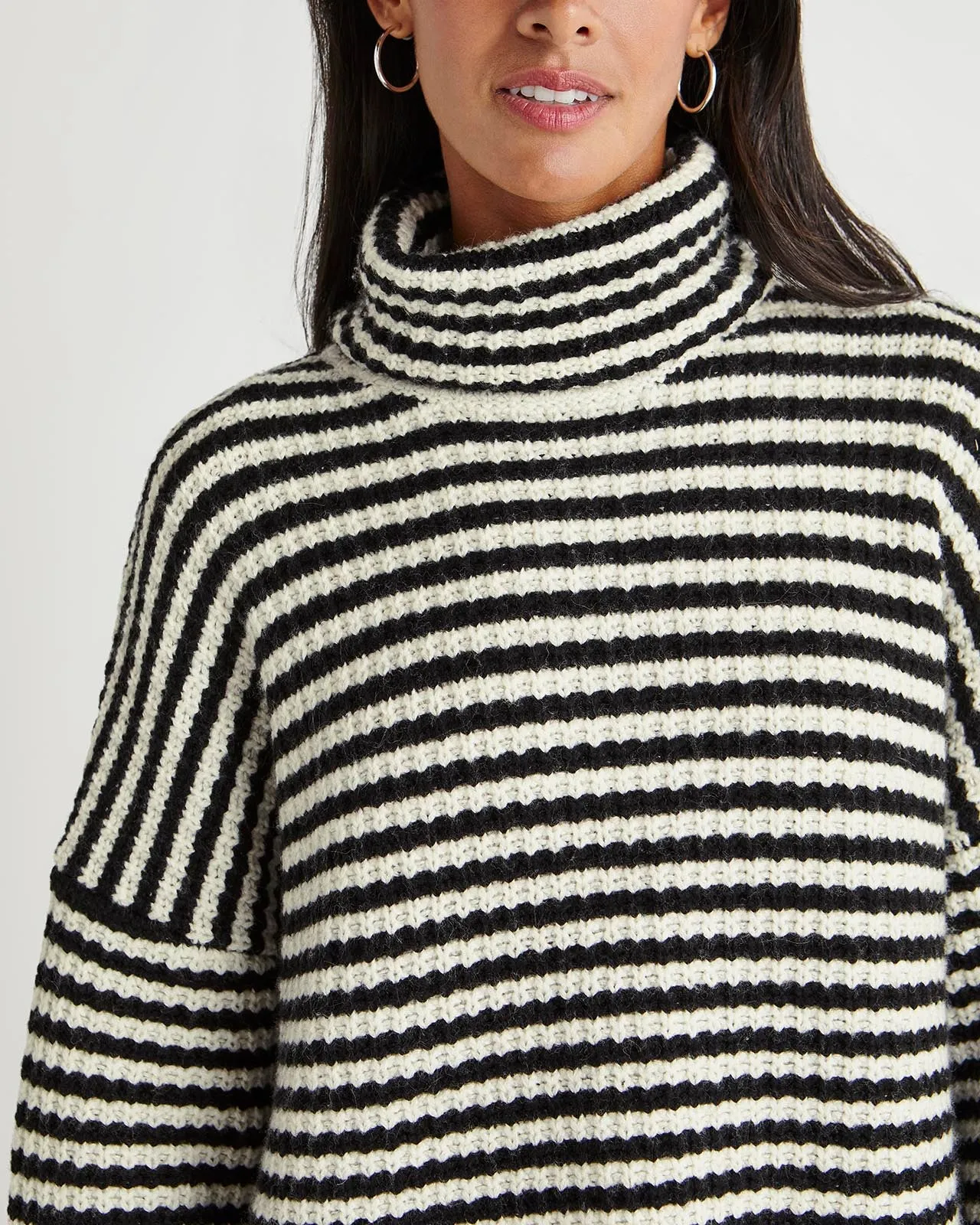 Splendid x Cella Jane Cashblend Striped Turtleneck Sweater