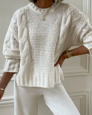 Splendid x Cellajaneblog Cashblend Cable Knit Sweater