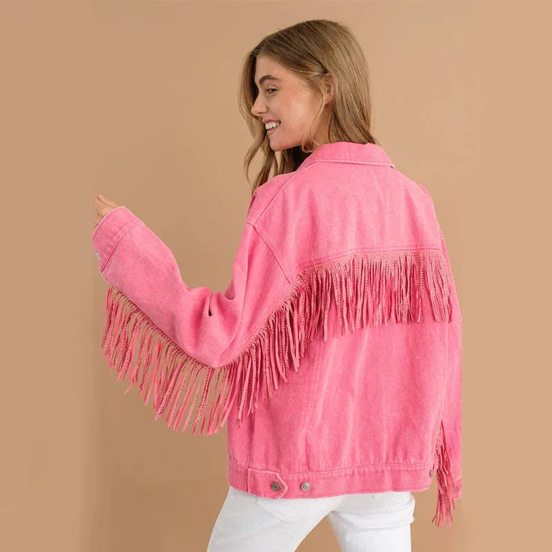 Streetwear Vintage Long Sleeve Outerwear Fringe White Coat