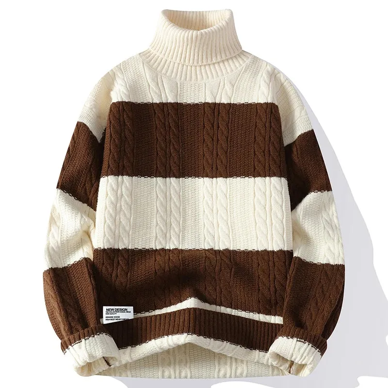 Stripe Twist Thick Wool Sweater