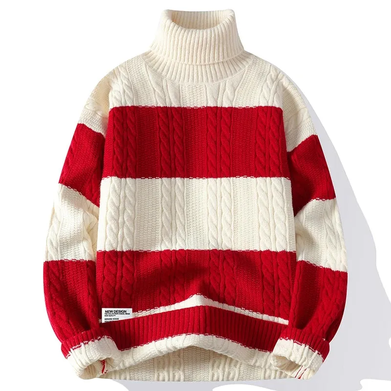 Stripe Twist Thick Wool Sweater