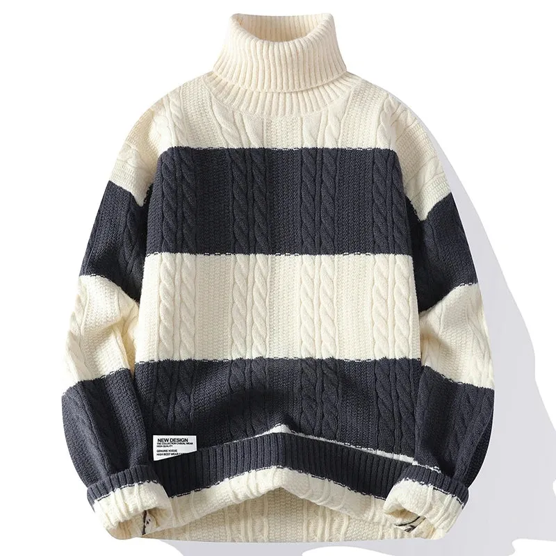 Stripe Twist Thick Wool Sweater