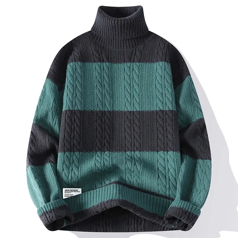 Stripe Twist Thick Wool Sweater