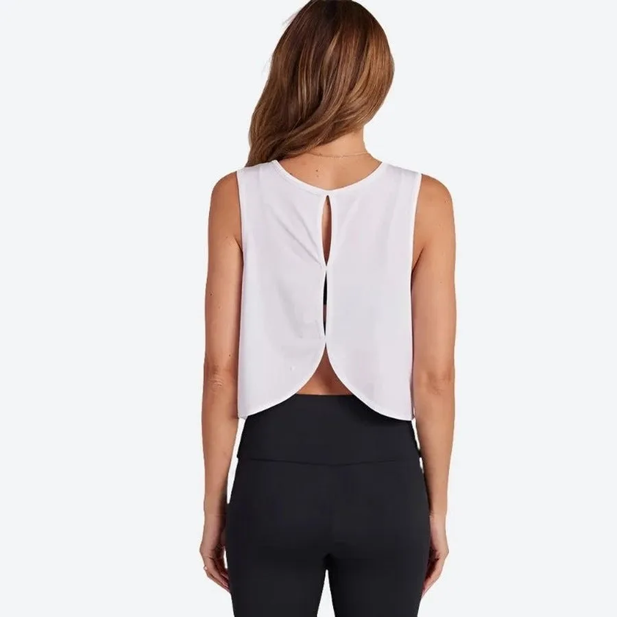 Stylish Back-Slit Sleeveless Workout Tops