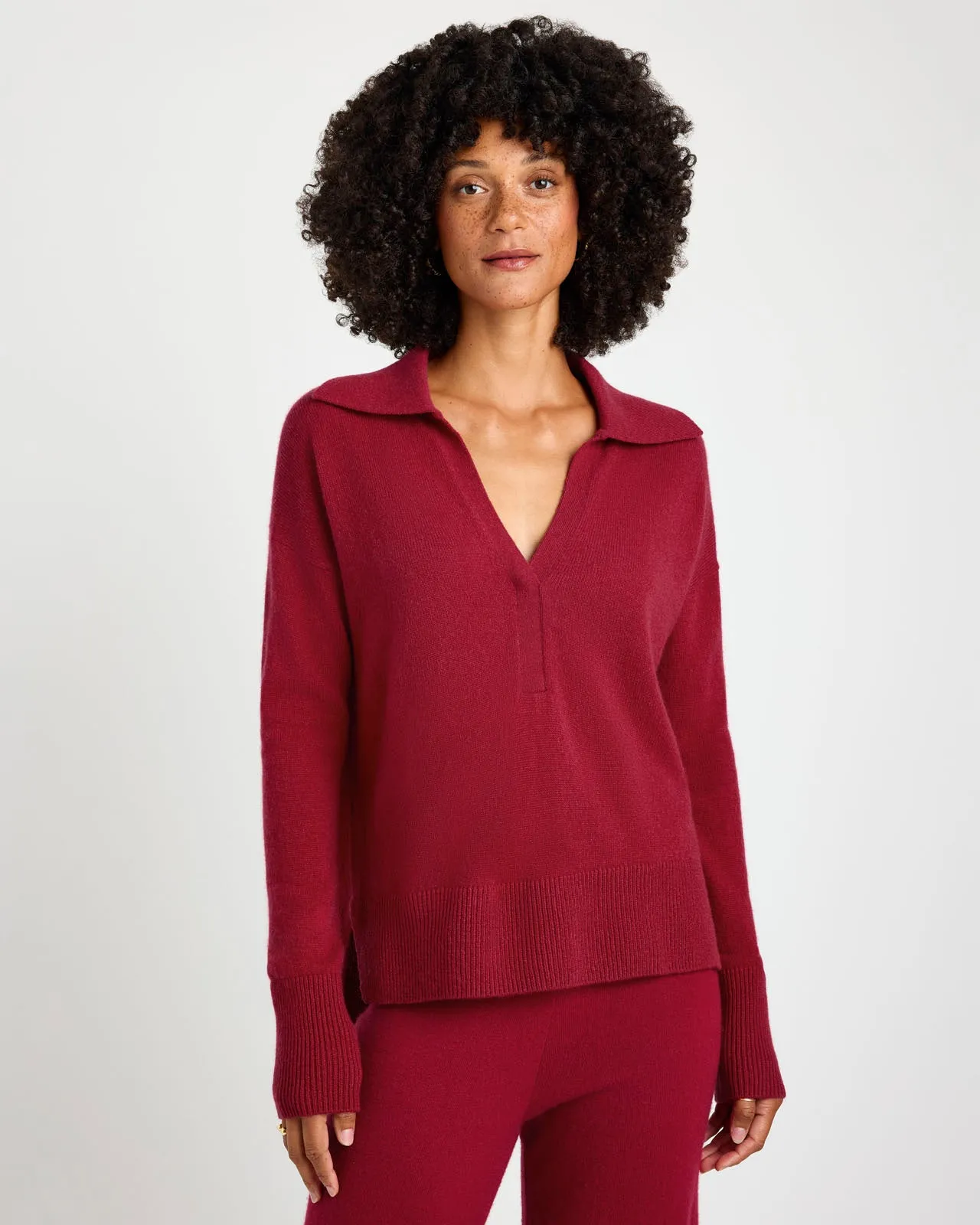 Tori Cashmere Polo Sweater