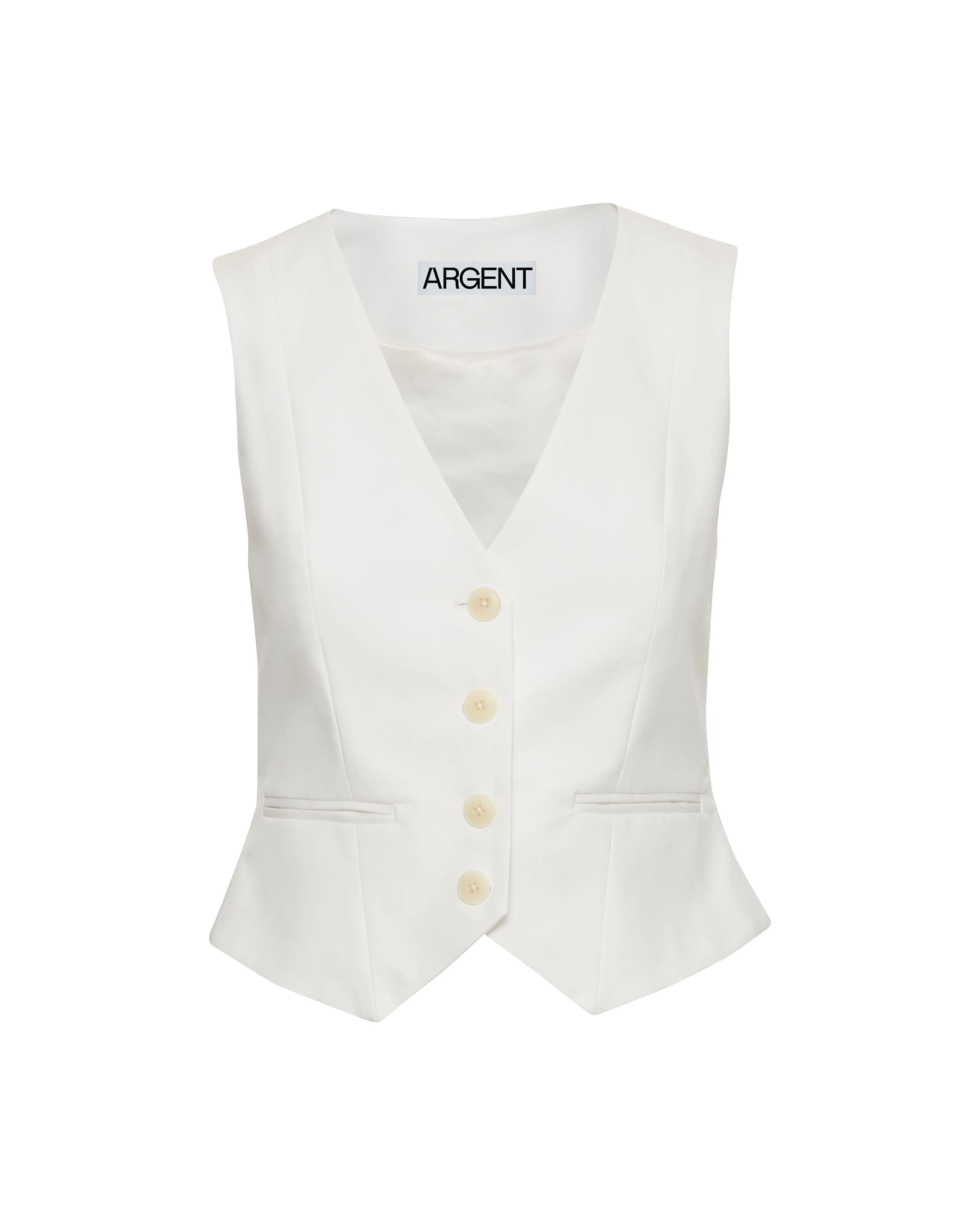 Waistcoat in Cotton Twill | Ivory