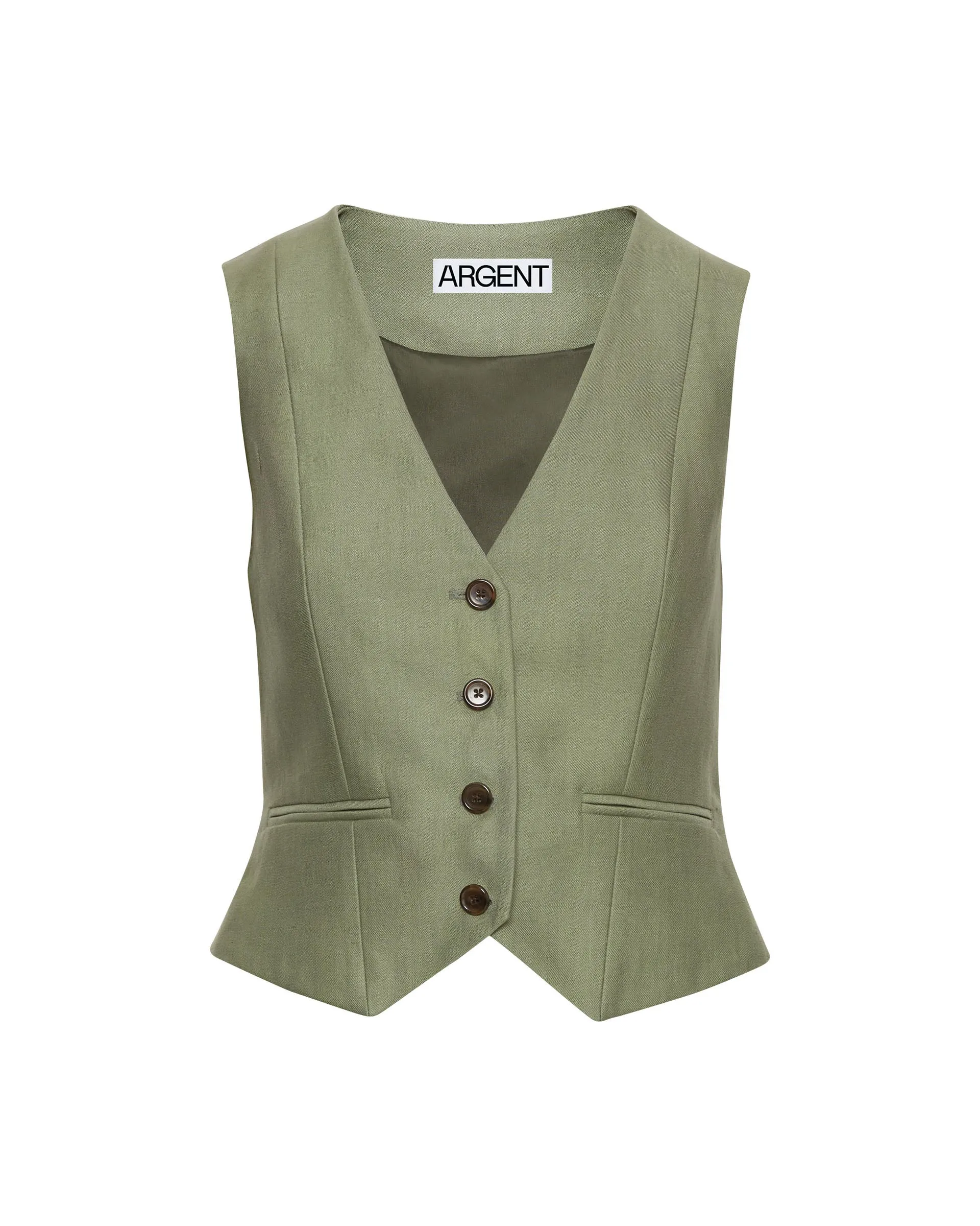 Waistcoat in Linen | Sage