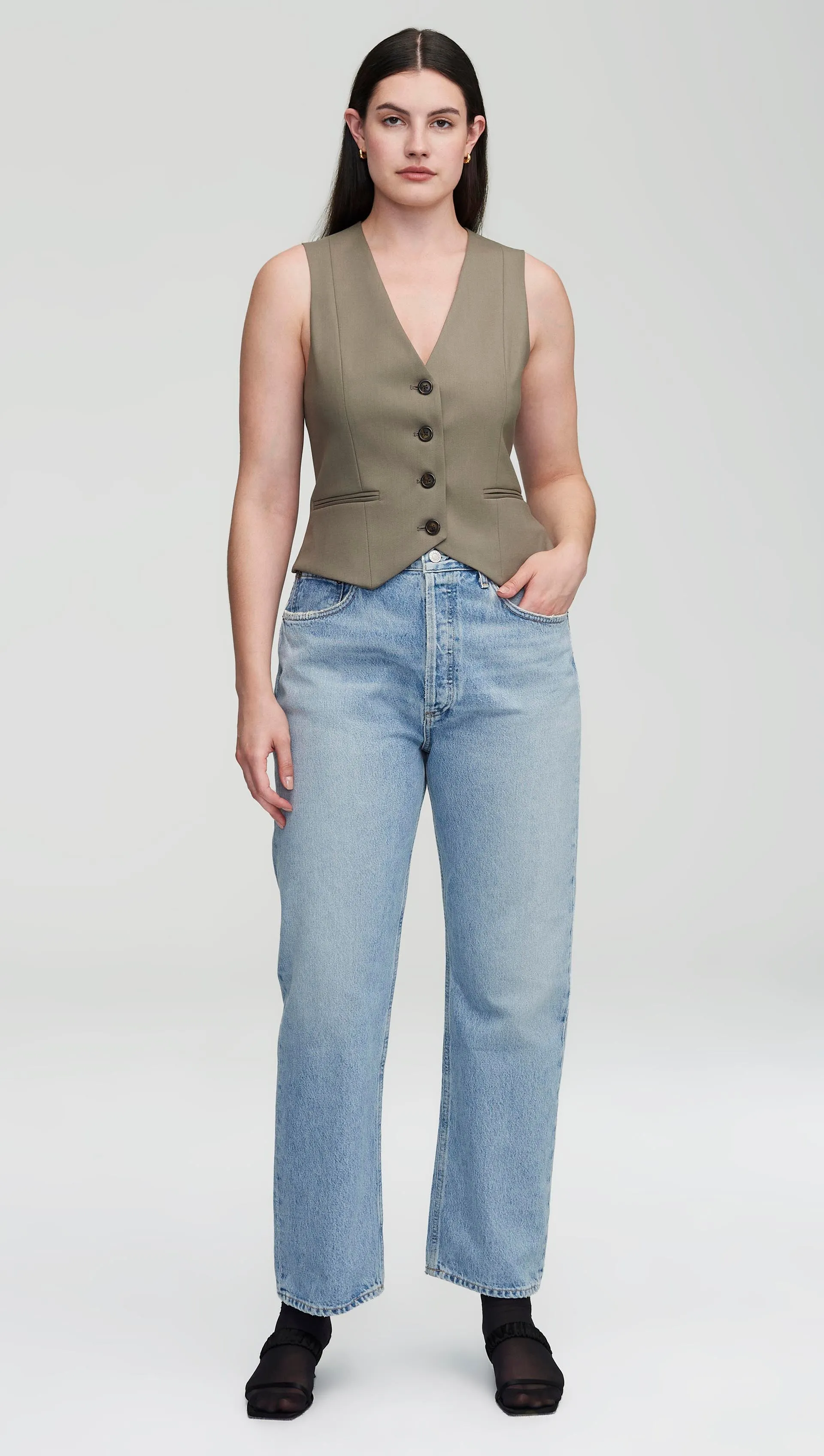 Waistcoat in Seasonless Wool | Ash