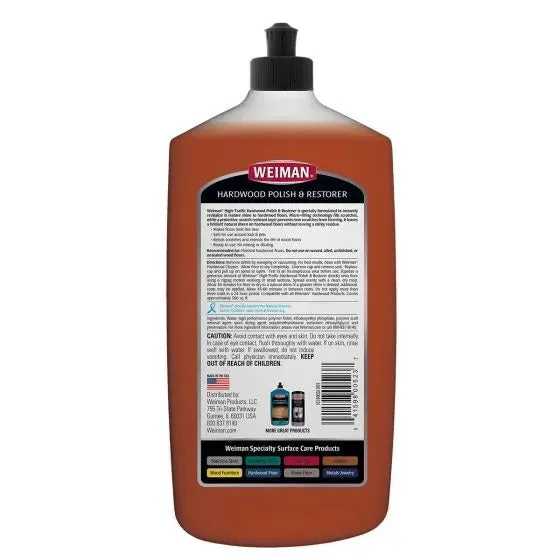 Weiman Hardwood Floor High Traffic Polish & Restorer (946ml)