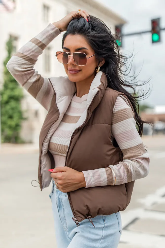 Where You See Fit Cocoa and Khaki Reversible Vest SALE