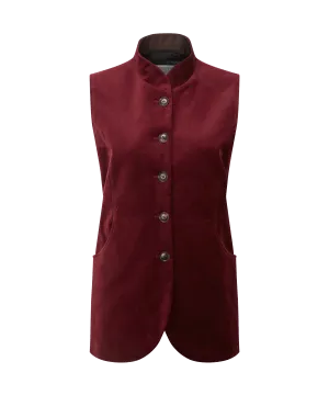 Women's Nehru Waistcoat - Ruby