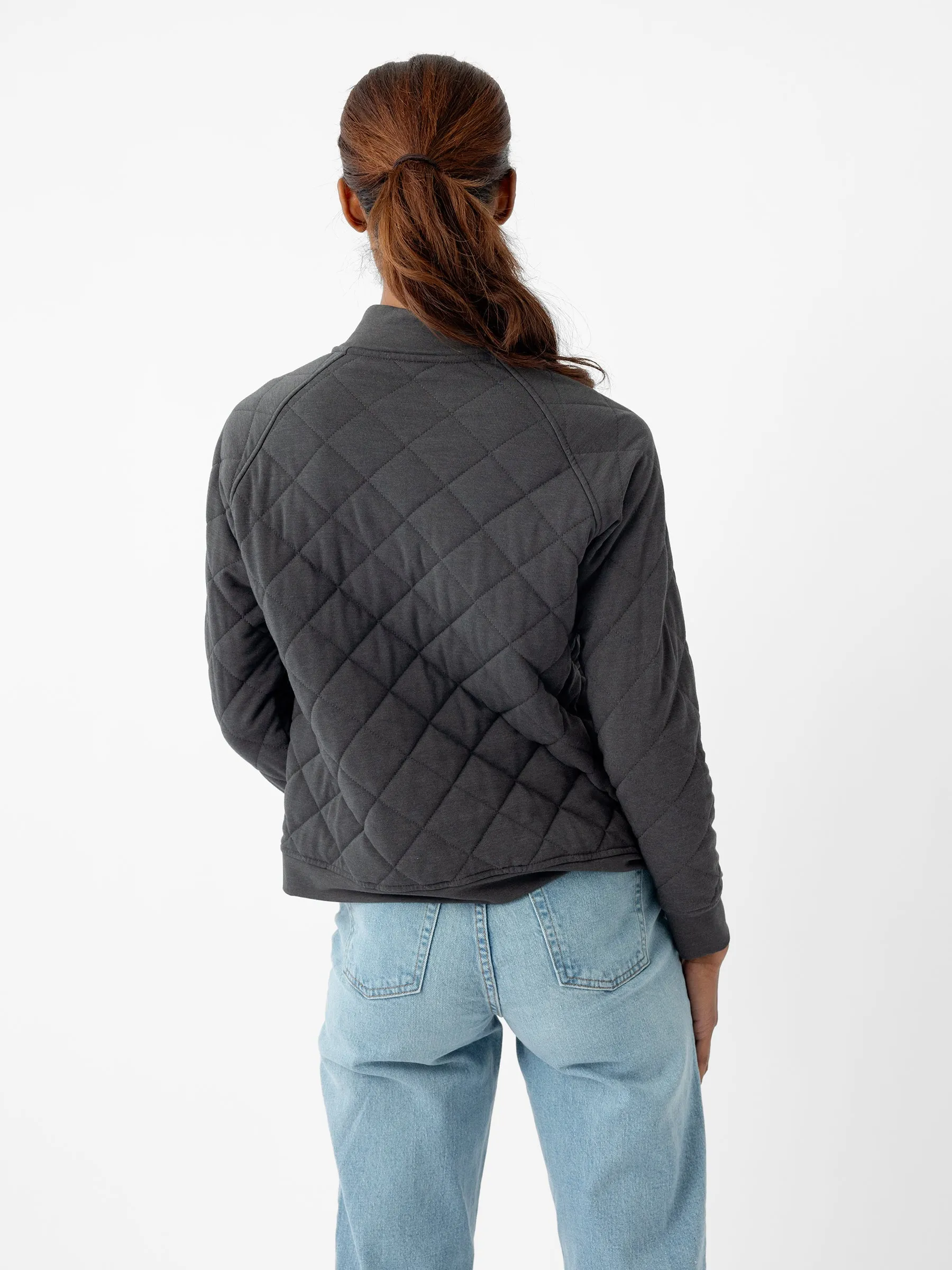 Women's Ultra-Soft Bamboo Quilted Snap Pullover