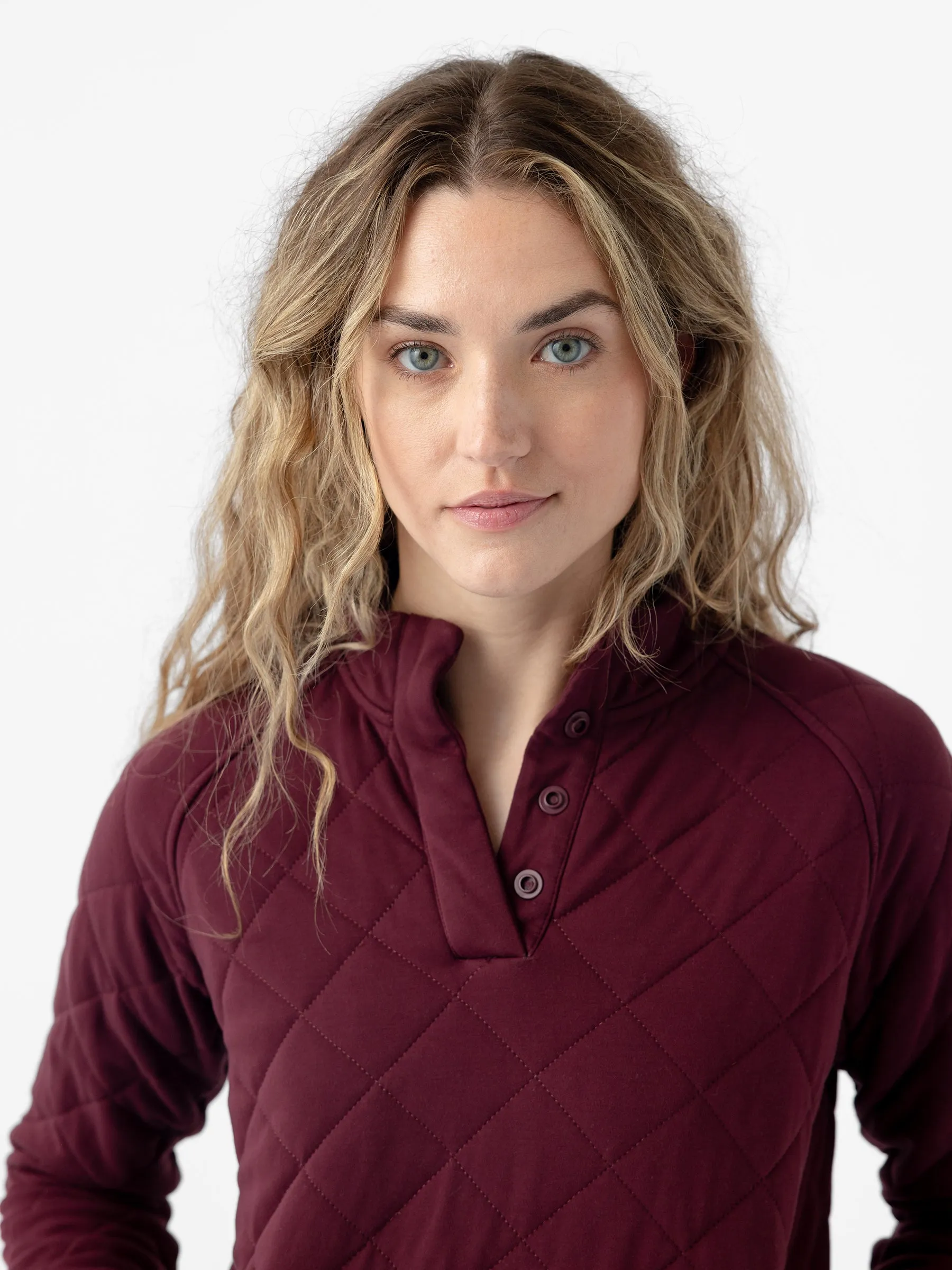 Women's Ultra-Soft Bamboo Quilted Snap Pullover