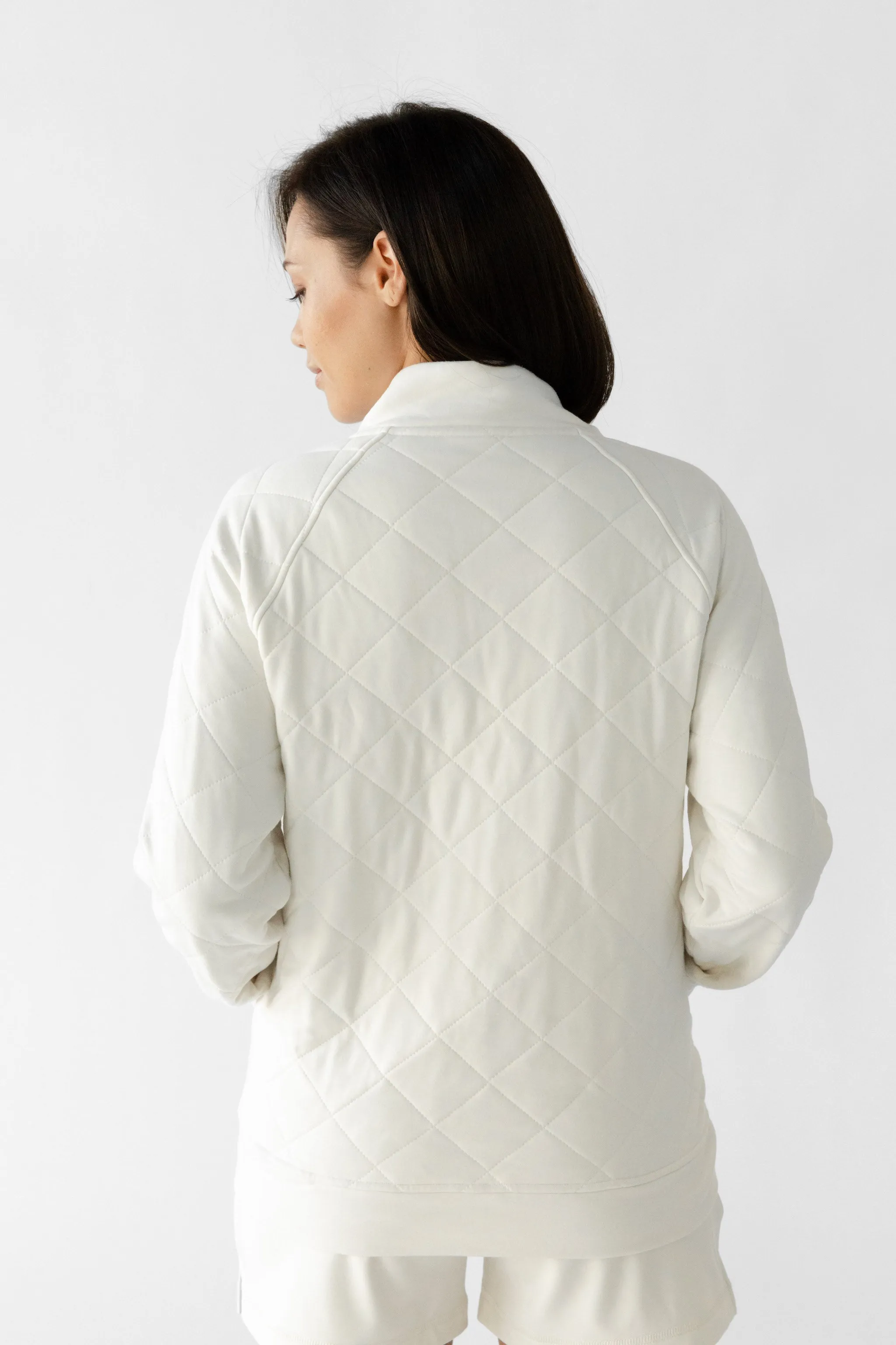 Women's Ultra-Soft Bamboo Quilted Snap Pullover