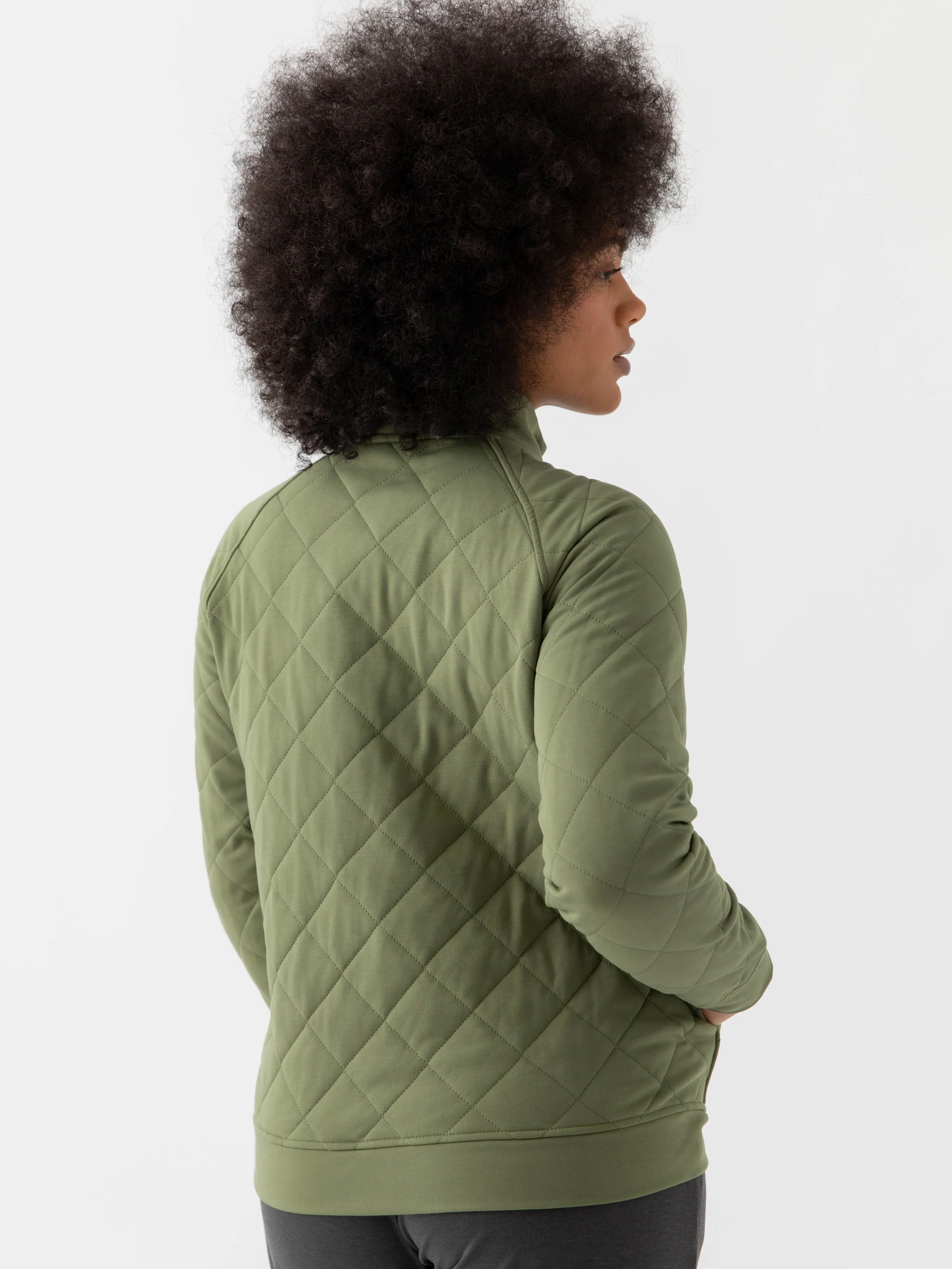 Women's Ultra-Soft Bamboo Quilted Snap Pullover