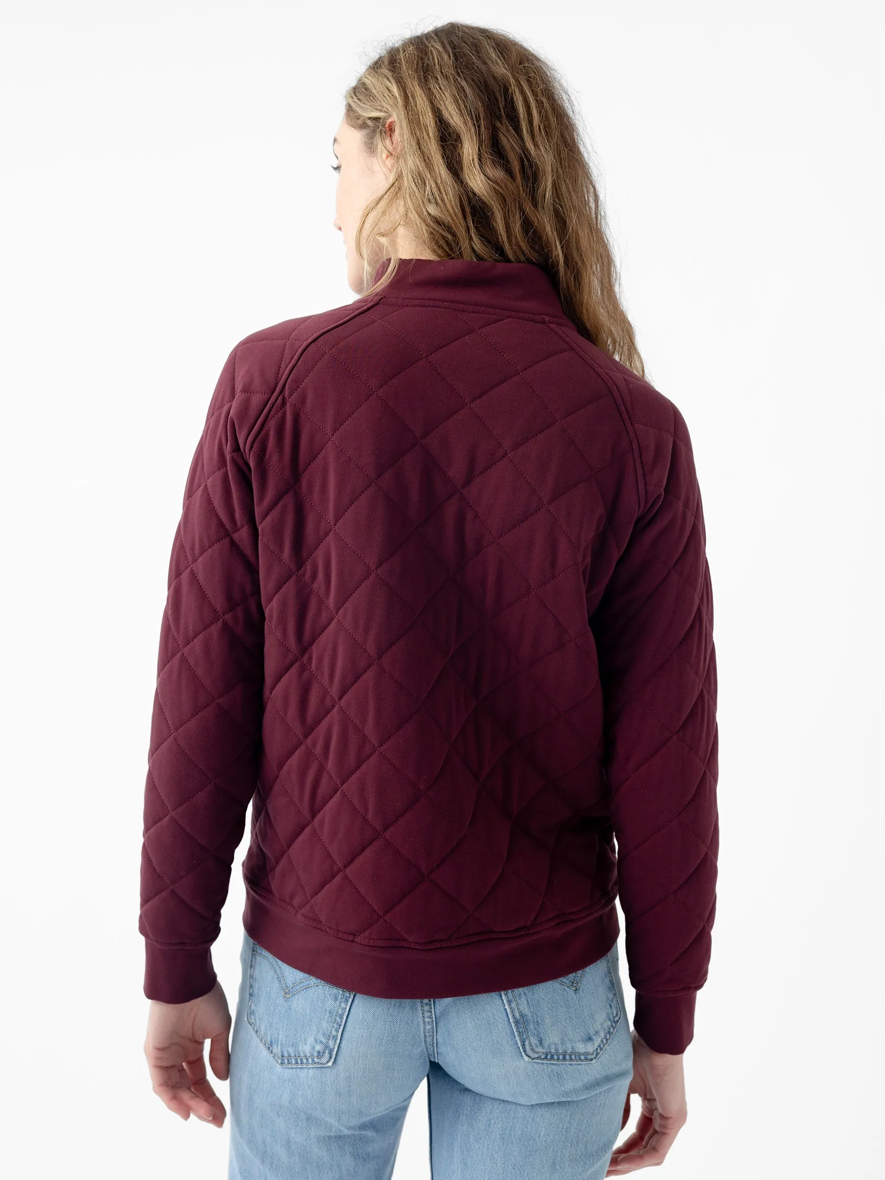 Women's Ultra-Soft Bamboo Quilted Snap Pullover