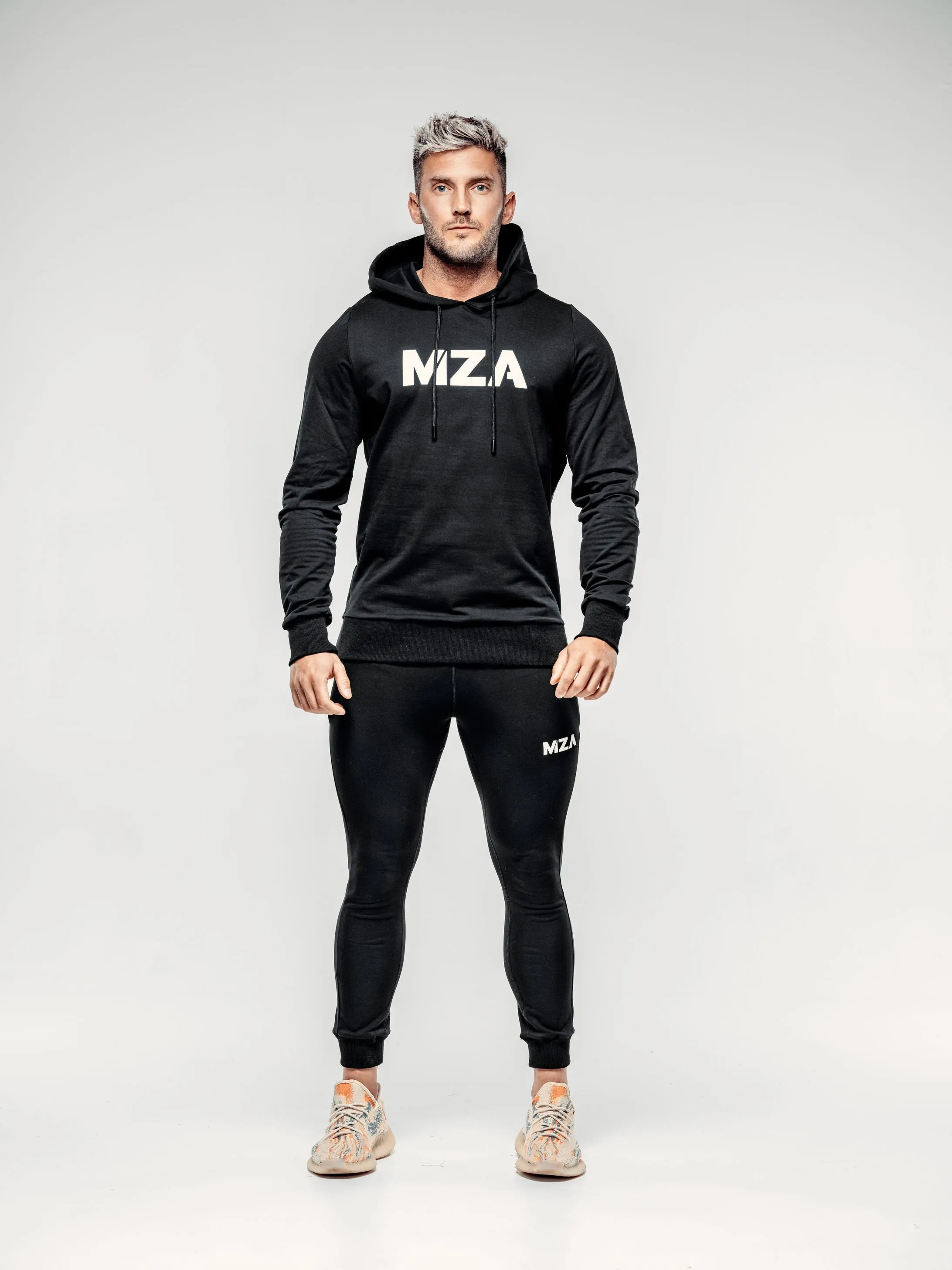 X TAPERED FIT HOODIE  - BLACK