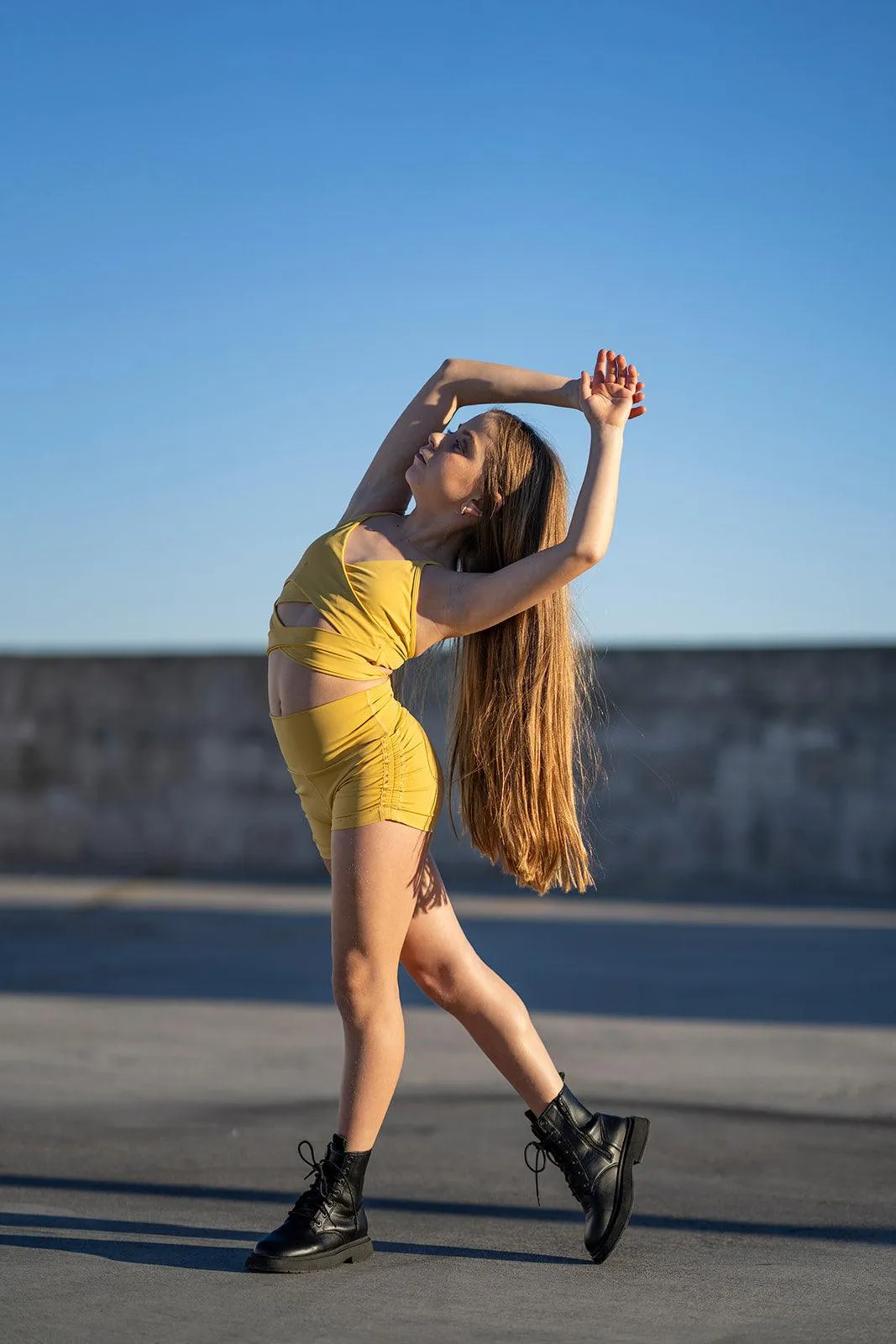 Youth Sunshine Yellow Scrunch Side Shorts